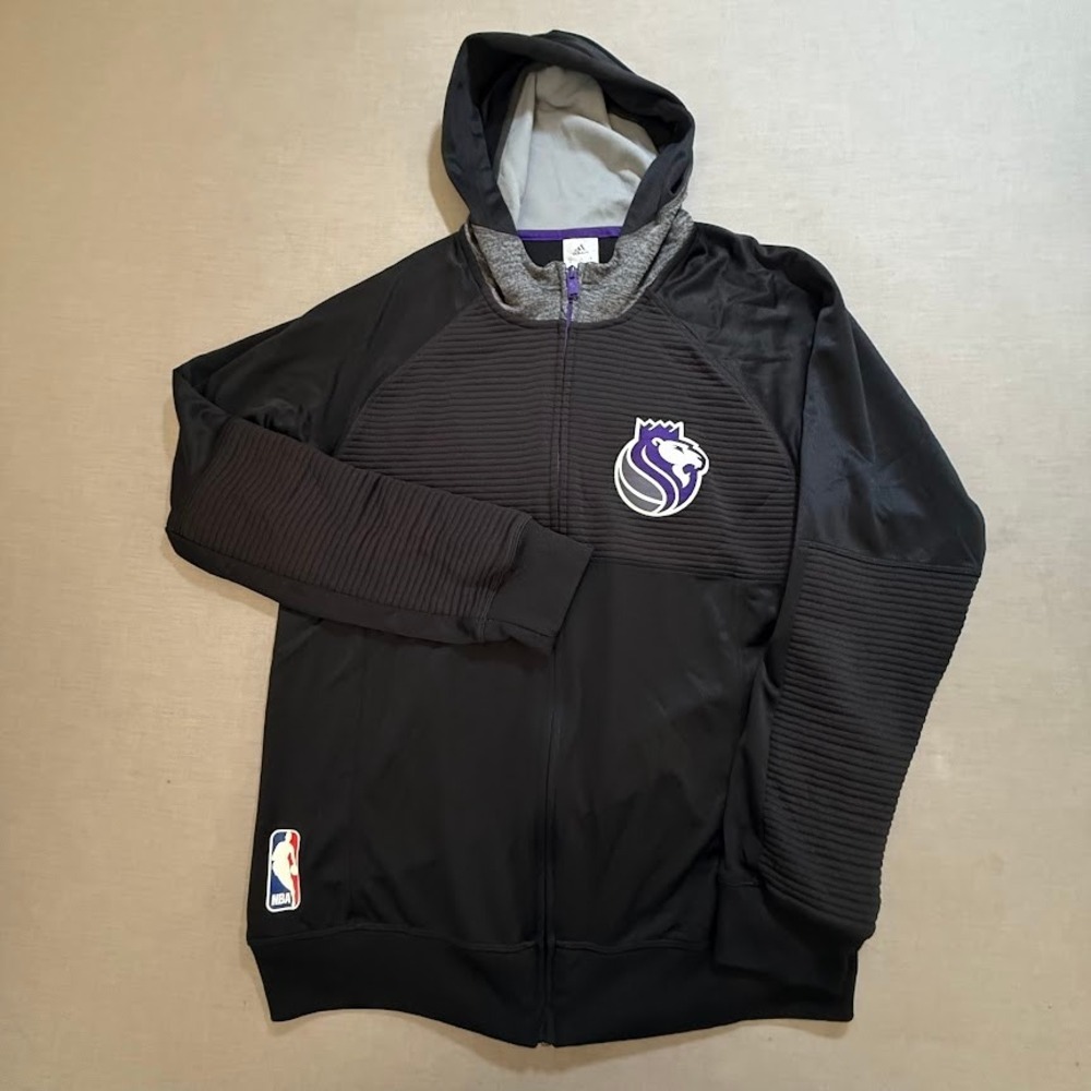 Adidas NBA‎ Sacramento Kings Full Zip Hoodie Jacket Black Mens M Long Sleeve